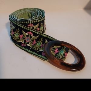 Lily Pod belt embroidered belt.  LARGE